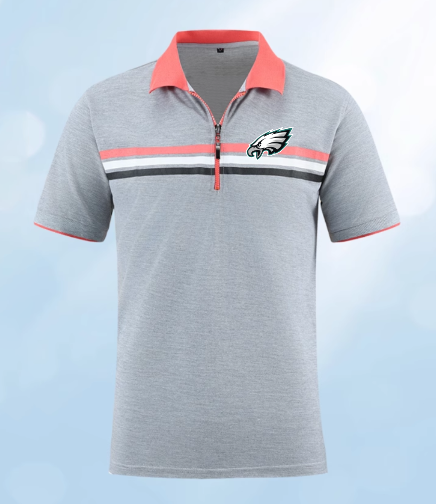 Philadelphia Eagles grey Men 2025 NFL polo T shirt->nfl t-shirts->Sports Accessory